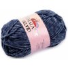 Pletacia ženilková priadza Velvet 100 g - (90021) modrá delta