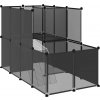 SHUMEE Klietka pre malé zvieratá čierna 142 × 74 × 93 cm PP a oceľ