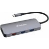 VERBATIM Hub USB-C Pro Multiport 9 Port, 3x USB 3.2, 2x USB-C, HDMI, RJ45, microSD/SD, šedá 32152 Verbatim