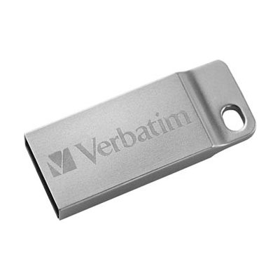 Verbatim USB flash disk, USB 2.0, 16GB, Metal Executive, Store N Go, stříbrný, 98748, USB A, s poutkem