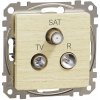 Schneider Electric Sedna Anténová zásuvka koncová, TV + R + SAT, termoplast, breza, SDD180481
