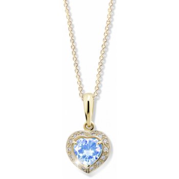 Cutie Jewellery Zlatý náhrdelník srdca Z6308ZN-Arctic Blue