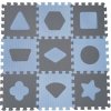 Baby Dan Penová hracia podložka puzzle Geometrické tvary, Blue 90 x 90 cm