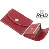 Impex Chránená RFID - peňaženka na karty/mini peňaženka až na 8 kariet - dvojito prešitá hovädzia koža červená Veľkosť: UNI