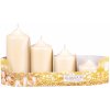 Nohel Garden Sviečky adventné STUPŇOVITÉ perleťové d4,5x5/7/9/11cm 4ks