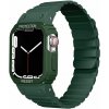 AppleKing odolné silikónové puzdro s magnetickým remienkom na Apple Watch 45 mm / 44 mm - tmavozelené - možnosť vrátiť tovar ZADARMO do 30tich dní