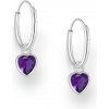 Strieborné náušnice Ellie FIALOVÉ