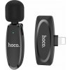 Bezdrôtový lavalier mikrofón HOCO pre iPhone Lightning 8-pin L15 čierny