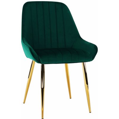 Kondela Jedálenská stolička, smaragdová/gold chróm-zlatý, PERLIA