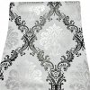 Samolepiace tapety 45 cm x 10 m IMPOL TRADE 9606, strieborno-čierny zámocký vzor na bielom podklade, Samolepiace tapety