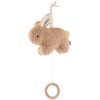 Závesná hudobná hračka zajačik s dreveným krúžkom