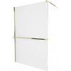 MEXEN/S - KIOTO Sprchová zástena WALK-IN s poličkou a držiakom uterákov 90 x 200, transparent 8 mm, zlatá 800-090-121-50-00