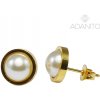 MEUCCI DS446E - Pozlátené náušnice z chirurgické oceli s perlou