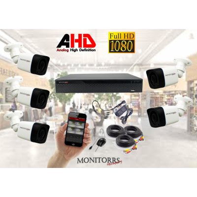 Monitorrs Security AHD 5 kamerový set 2 MPix Tube (6030K5) (Monitorrs Security)