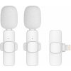 AppleMix Mikrofón pre Apple iPhone - sada 2 ks - Lightning - bezdrôtové pripojenie - nabíjanie cez USB-C - biely