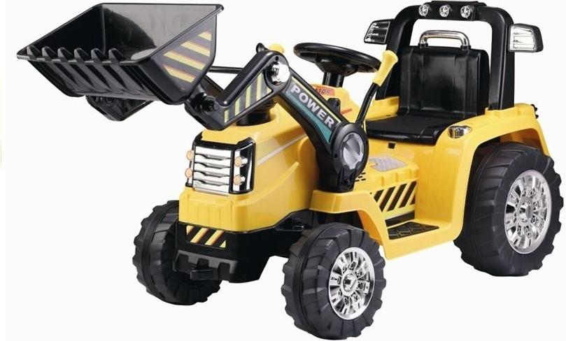Mamido elektrický traktor Power s radlicou žltá