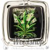 WeedShop Sklenený hranatý popolník - Cannabis Skull Varianty: Magic Weed