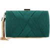 Spoločenská listová kabelka so štrasom Blanca Zelená