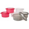 Bo Jungle misky s viečkami Bowls Pink/White/Grey 300ml (6ks)