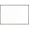 Biela magnetická popisovacia tabuľa s keramickým povrchom boardOK, 1800 x 1200 mm, hnedý rám