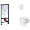 Grohe Rapid SL - Set predstenovej inštalácie, klozetu, dosky SoftClose a tlačidla Skate Cosmopolitan, alpská biela SANI11BB3117