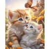 Diamantový obraz Dve mačiatka s motýľom