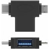 PremiumCord Adaptér USB-A na USB-C + micro USB-B kur31-12