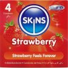 Skins Strawberry Premium - jahodové kondómy 4 ks ultratenké