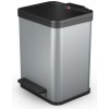 Odpadkový koš Hailo Öko duo Plus M 0622-220 na tříděný odpad 2 × 9 litrů - stříbrný lak