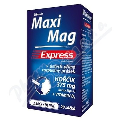 MaxiMag Express hořčík 375 mg+B6 direct 20 sáčků