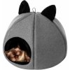 Stanis³aw Jurga PillowPrim, vnútorný domček pre mačky, mačacia jaskyňa, mačací stan s odnímateľným, umývateľným vankúšom, mäkký a samozahrievací, grafitový, veľkosť 1: 40x40x28 cm
