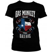 Gas Monkey Tričko dámske Garage Texas Flag čierne