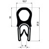 Pryžový profil EPDM A1 117 - 12.7 x 15 x 27.5 mm (plech 1-4mm)