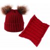 detská čiapka a nákrčník Cute-Červená KP21533