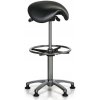 Pracovná stolička CAROLINE, sedák v tvare sedla, klzáky, čierna