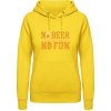 AWDis Hoodie mikina Pivný dizajn No Beer No Fun slnečná žltá