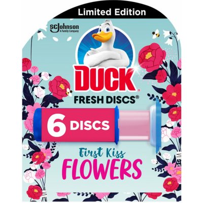 Duck Fresh Discs First Kiss Flowers Toaletný gél pre hygienickú čistotu a sviežosť vašej toalety 36 ml