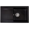 Sink Quality Ferrum, kuchynský granitový drez 770x450x190 mm + sifón, čierna, SKQ-FER.C.1KDO.X