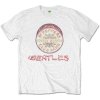 The Beatles tričko Flowers Logo & Drum Biela L