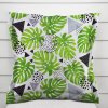 Biante Bavlnená obliečka na vankúš s lemom Sandra SA-175 Zelené listy Monstera 30 x 50 cm