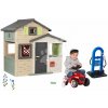 Set domček Priateľov a benzínová pumpa Friends Evo Playhouse Life Smoby rozšíriteľný a odrážadlo Bobby Car so zvukom a gumenými kolesami