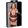 Cottelli Bondage Plus Krajkový set 2-dielny XL, čierno-červený