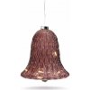 SIRIUS Sklenený LED zvon bordovej farby Ø 9 × 10 cm, 5 LED diód, IP20 interiér, 1× AAA