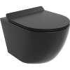 Mexen Lena, závesná WC misa 490x360x340 mm, Rimless Tornádo + WC sedadlo z duroplastu, čierna matná, 30220185T