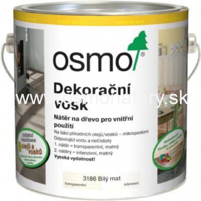 Osmo 3186 Dekoračný vosk intenzívny 0,75 l Biely mat