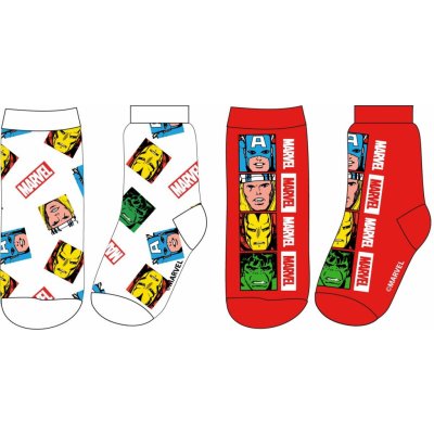 Avengers Chlapčenské ponožky biela / červená Mix farieb