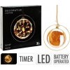 KOOPMAN Vianočná guľa 15 cm s LED svetlom a časovačom farba jantárová