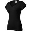 MALFINI ADLER 162 FIT V-NECK DÁMSKE BAVLNENÉ TRIČKO ČIERNE 01 - XL