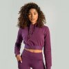 GymBeam Dámska mikina Essential Cropped Hoodie Plum - STRIX Veľkosť: S 68494-2-S