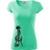 Husľový kľúč gitara - Dámske tričko Pure - XS ( Mätová )
